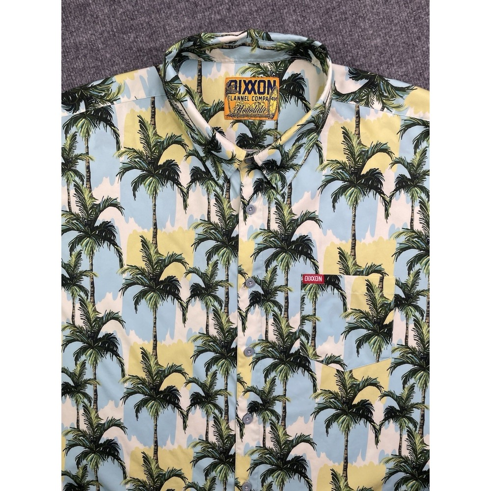 DIXXON Flannel Honolulu Shirt Men's 4X Palm Tree Tropical Button Up Short Sleeve